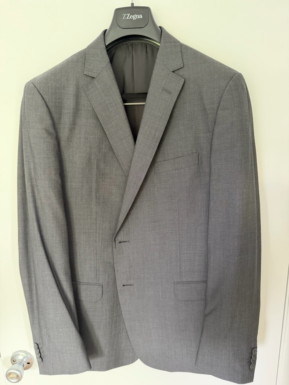 Z Zegna Charcoal Gray Men's Wool Two-Button Suit 56R - Pant: W:35” & L:33”